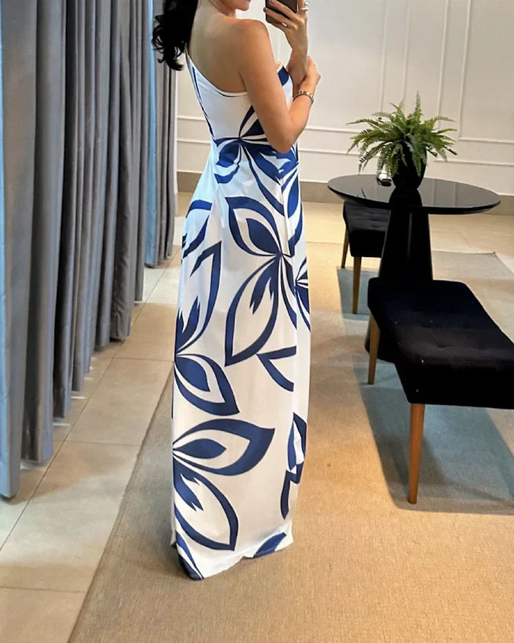 Vestido estampado con tirantes