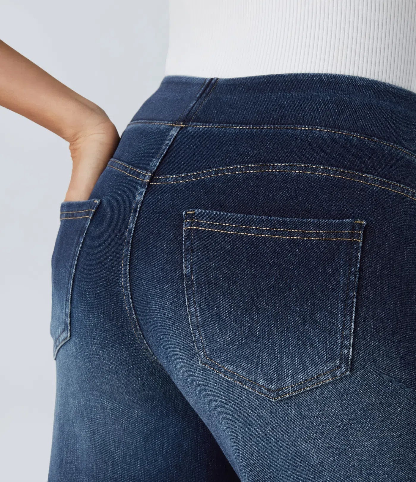 Jeans Flex™ Denim anchos elásticos de tiro alto con múltiples bolsillos